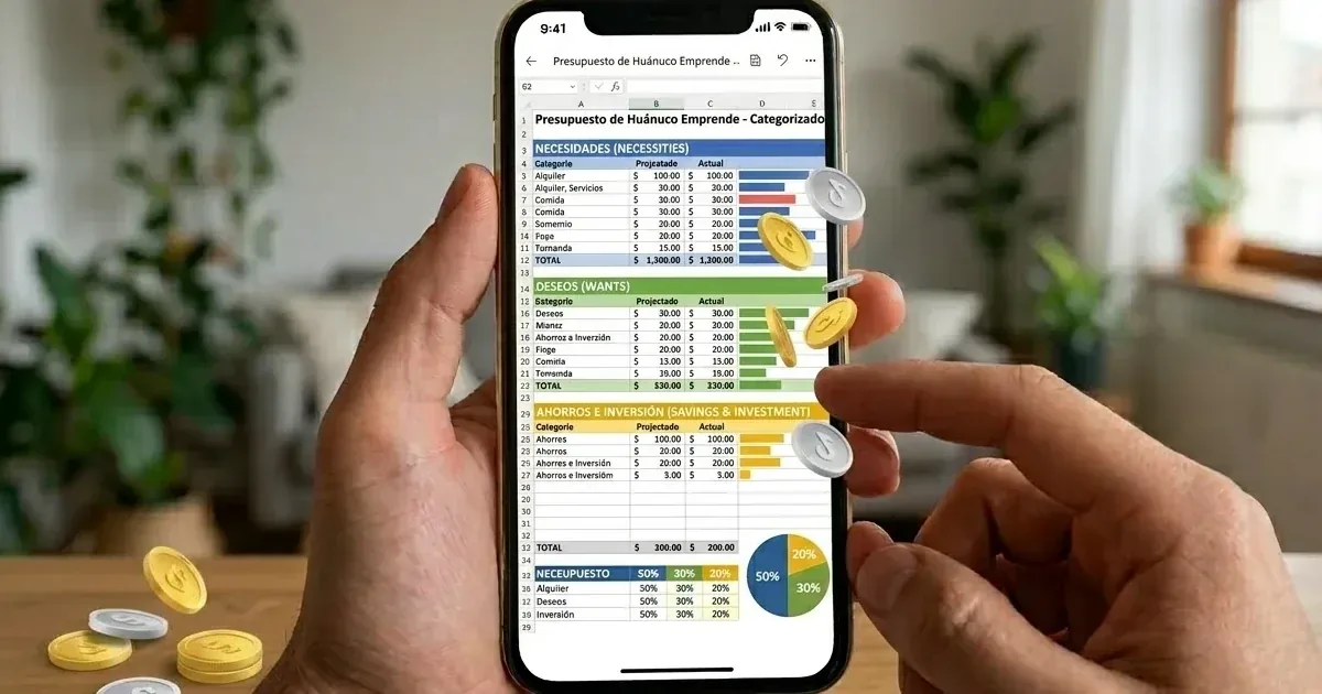 Regla 50/30/20 en Excel: Divide Tu Sueldo